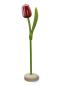 Preview: Wooden tulip in a wooden base, to stand, 34cm high, made in Holland, color: red/white
